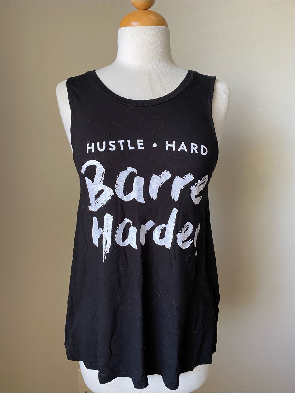 Edje Activ Hustle Hard Barre Harder Black Graphic Tank Top